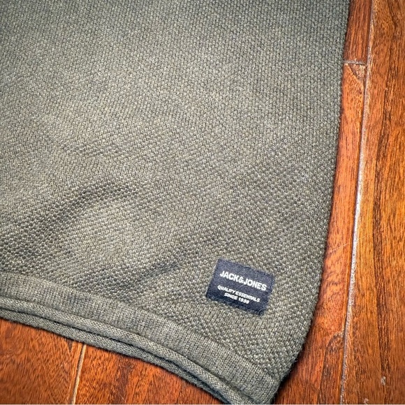 Jack and Jones Army Green Crew Waffle Knit Sweater Size XXL - Picture 8 of 9